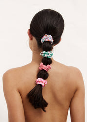 Pink/Green Scrunchies Set