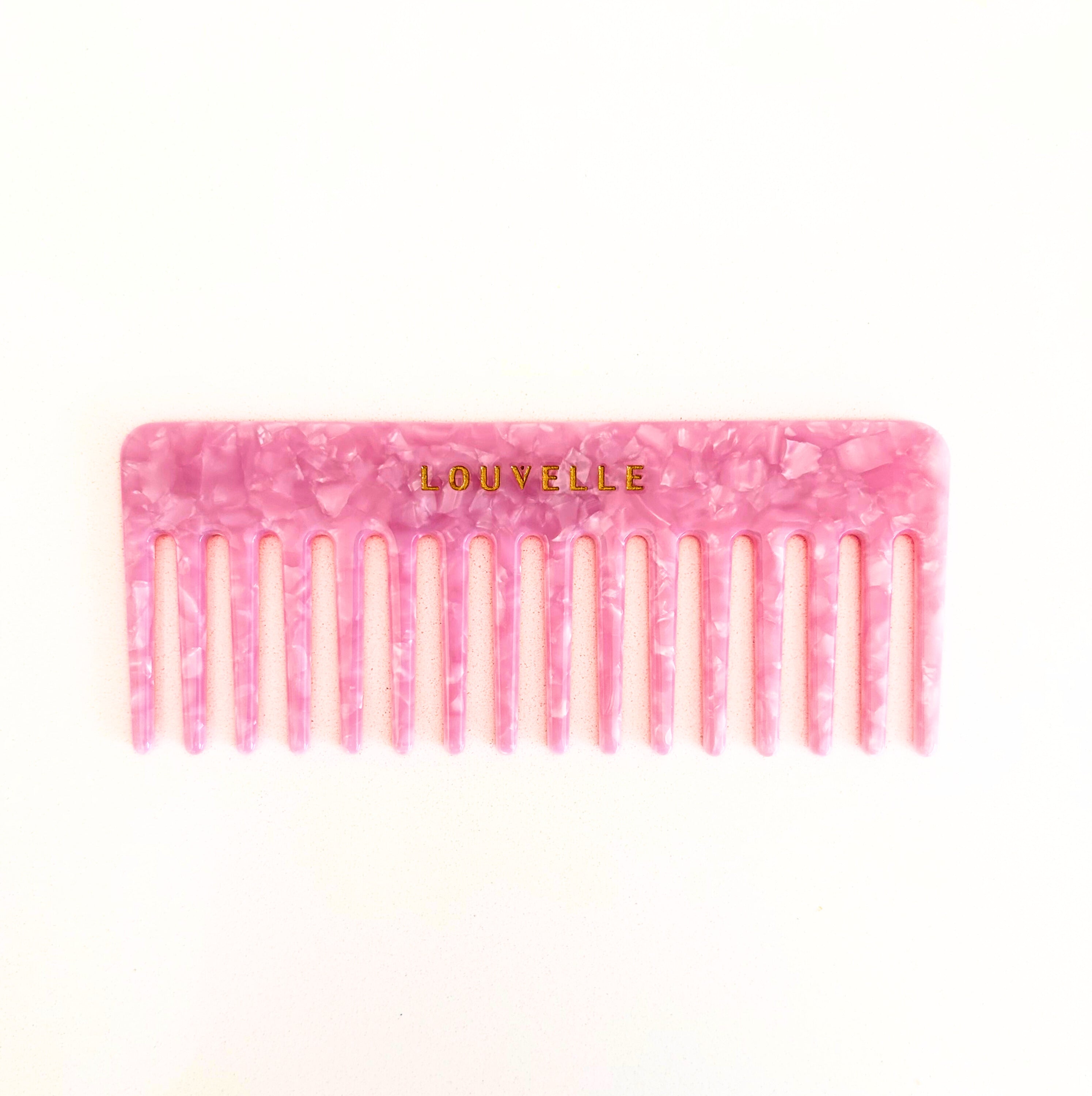 Wide Tooth Comb in Pink Sherbet