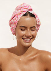 [PRE ORDER] RIVA Hair Towel Wrap in Animal Floral