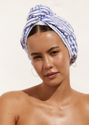 [PRE ORDER] RIVA Hair Towel Wrap in Marine Stripe