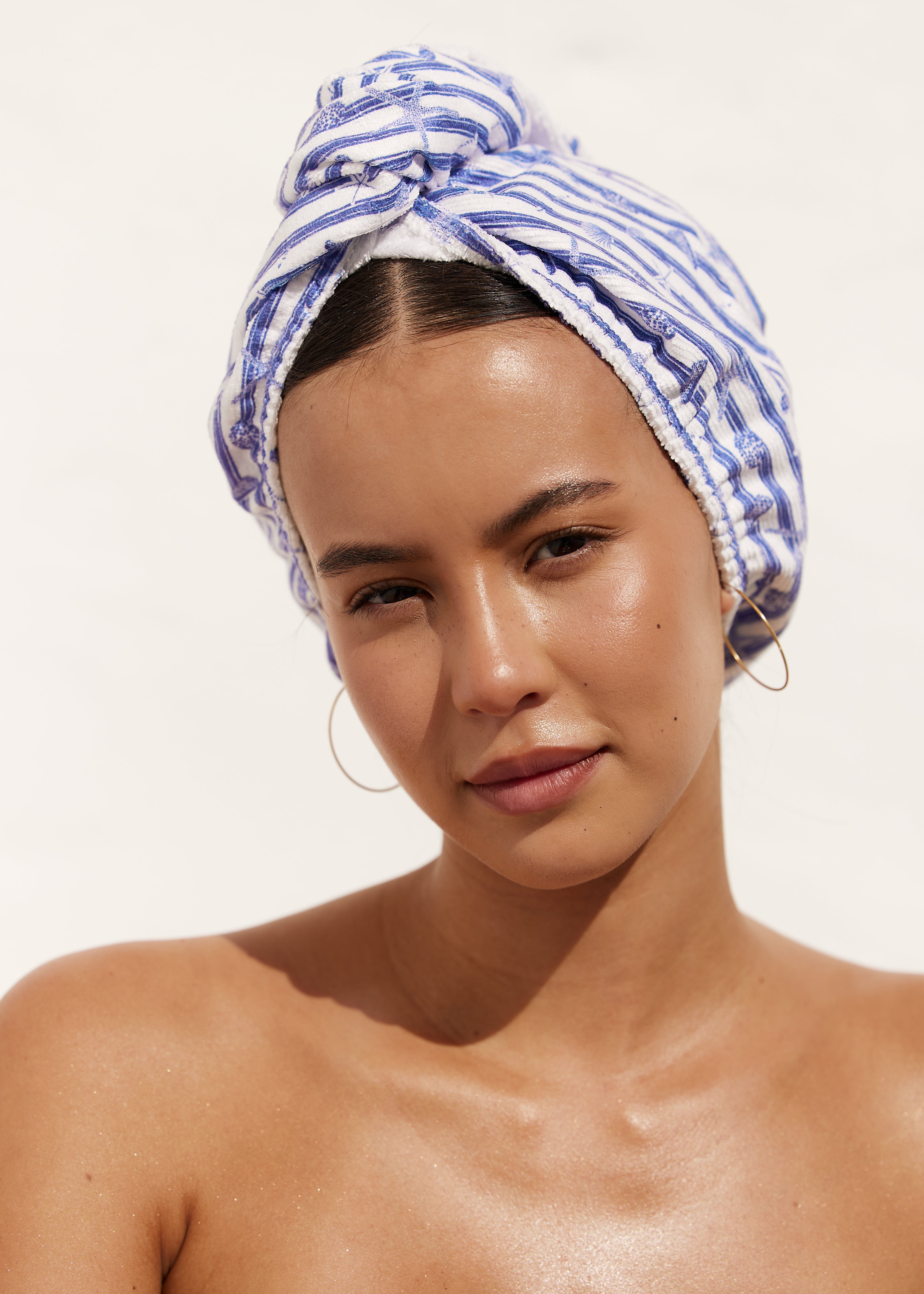 [PRE ORDER] RIVA Hair Towel Wrap in Marine Stripe