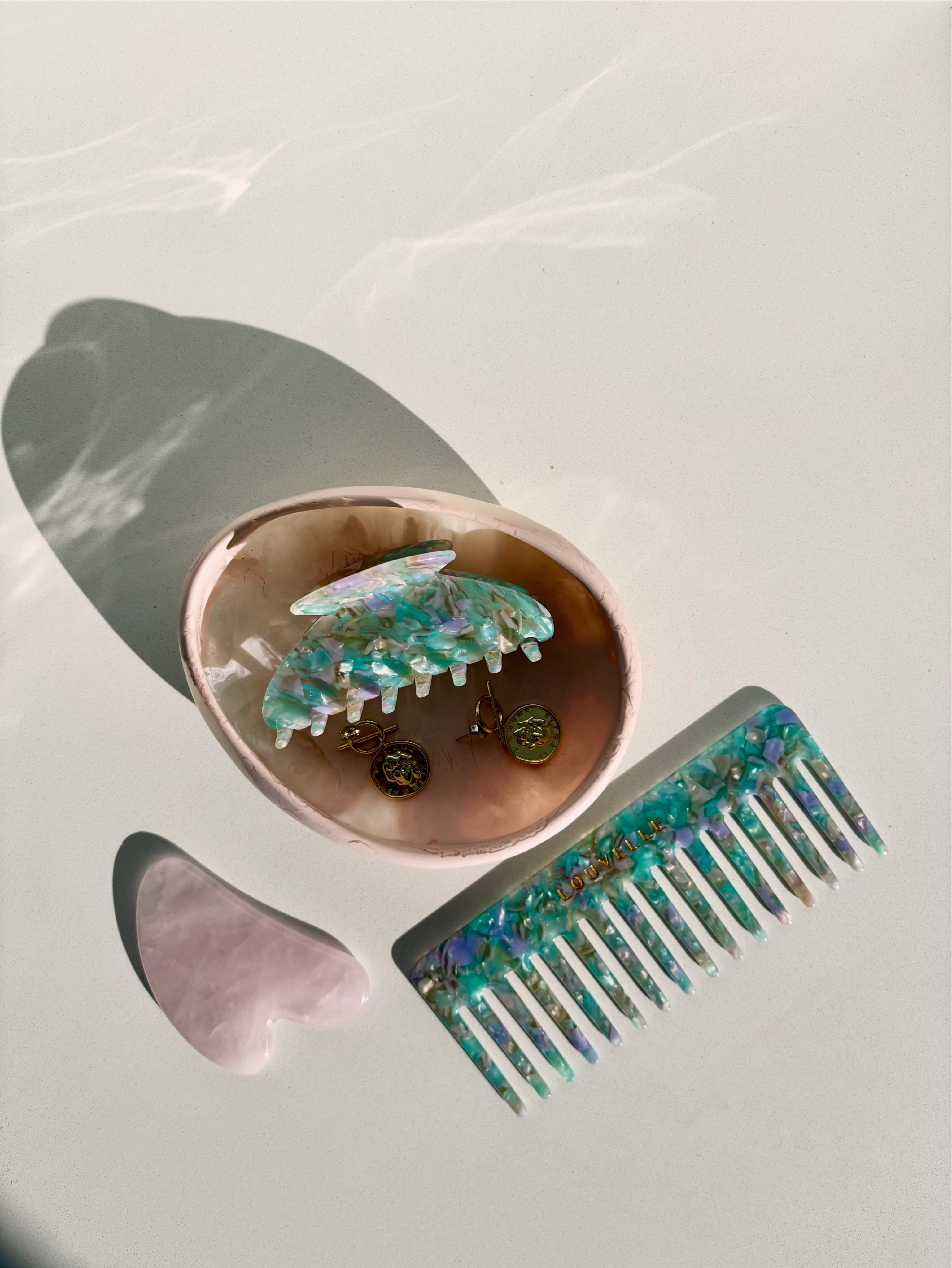 Wide Tooth Comb in Seafoam Green