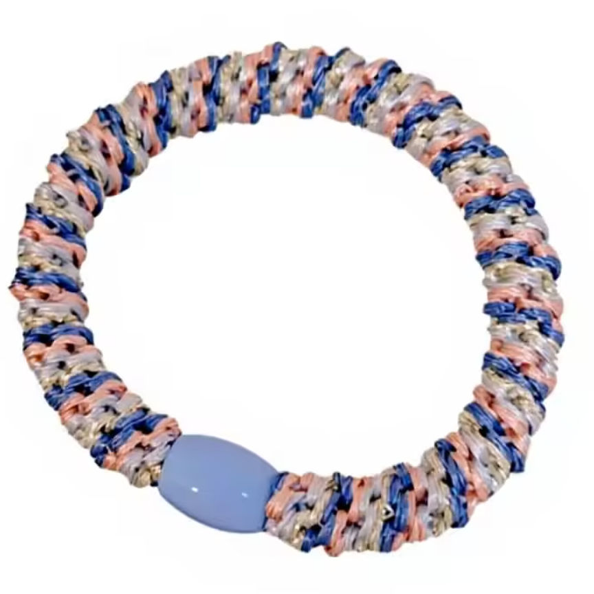 Woven Hair Ties - Blue Pink