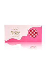 Satin Eye Mask in Red Pink Check