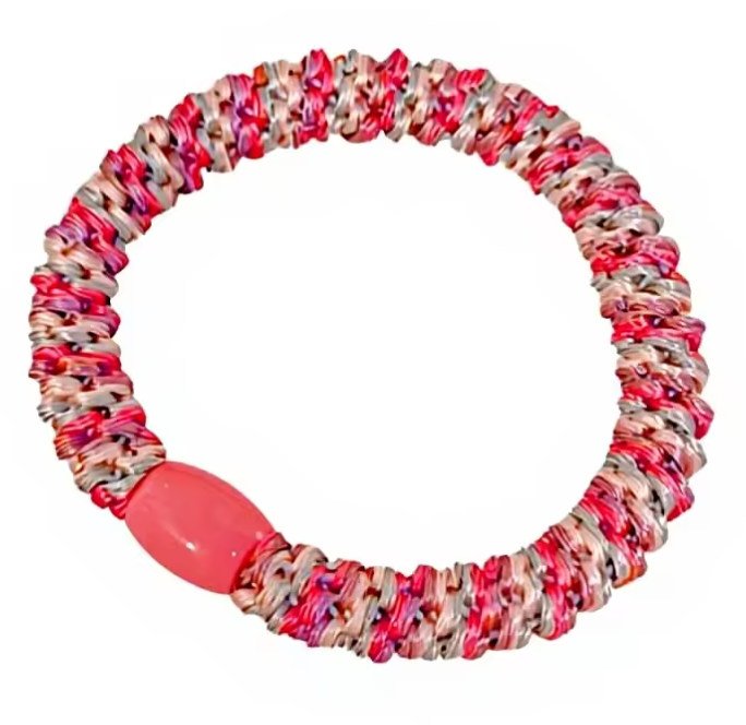 Woven Hair Ties - Coral