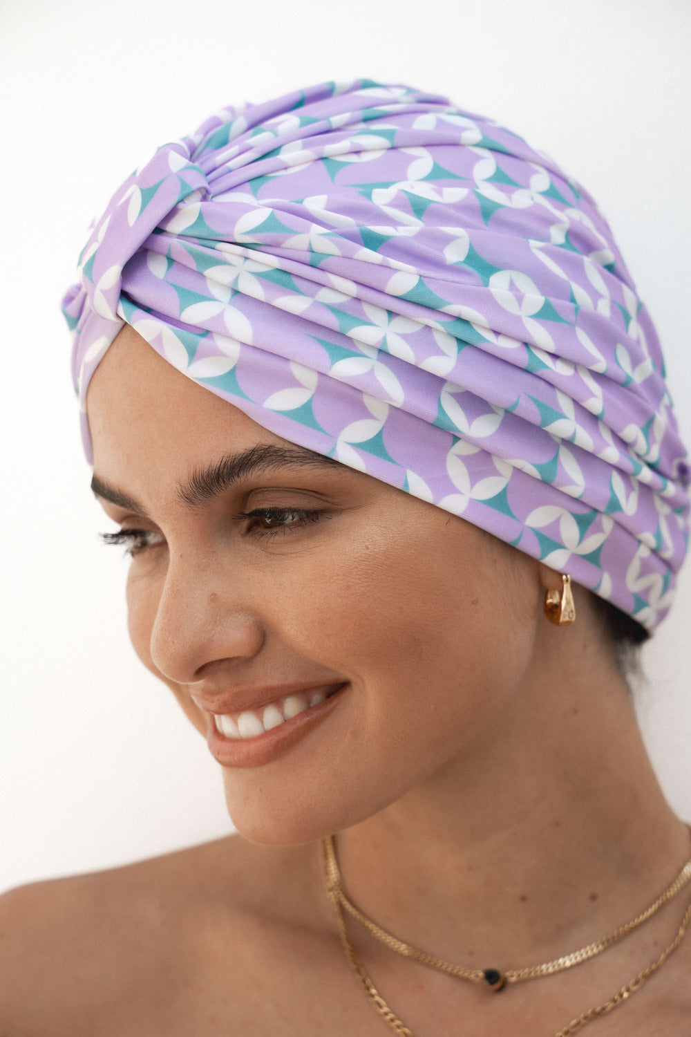 AMELIE shower cap in Lavender Geo