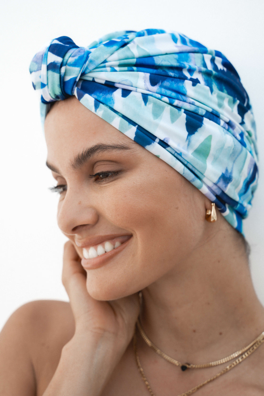 Dahlia shower cap in Resort Blu