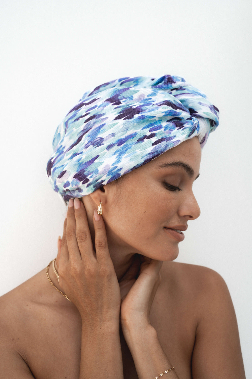 RIVA Hair Towel Wrap in Resort Blu