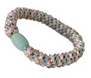 Woven Hair Ties - Green Pink