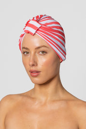 AMELIE shower cap in Pink Cabana Stripe