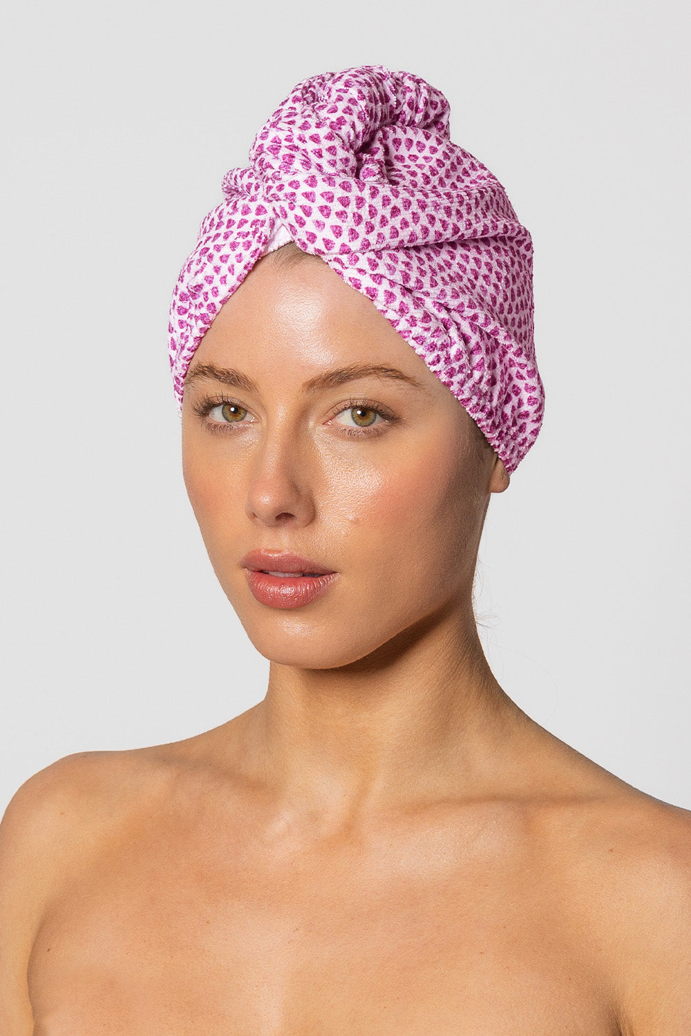 RIVA Hair Towel Wrap in Pink Dot