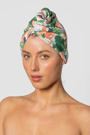 RIVA Hair Towel Wrap in Peach Bellini