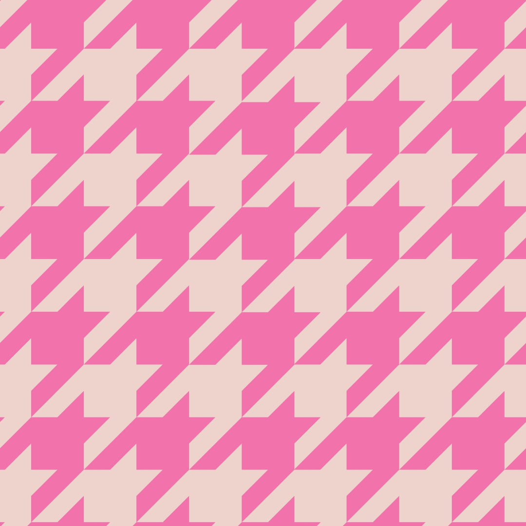 Chloe Eye Mask in Pink Houndstooth