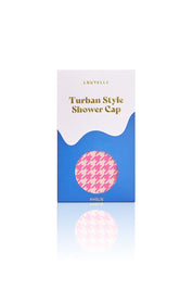 AMELIE shower cap in Pink Houndstooth