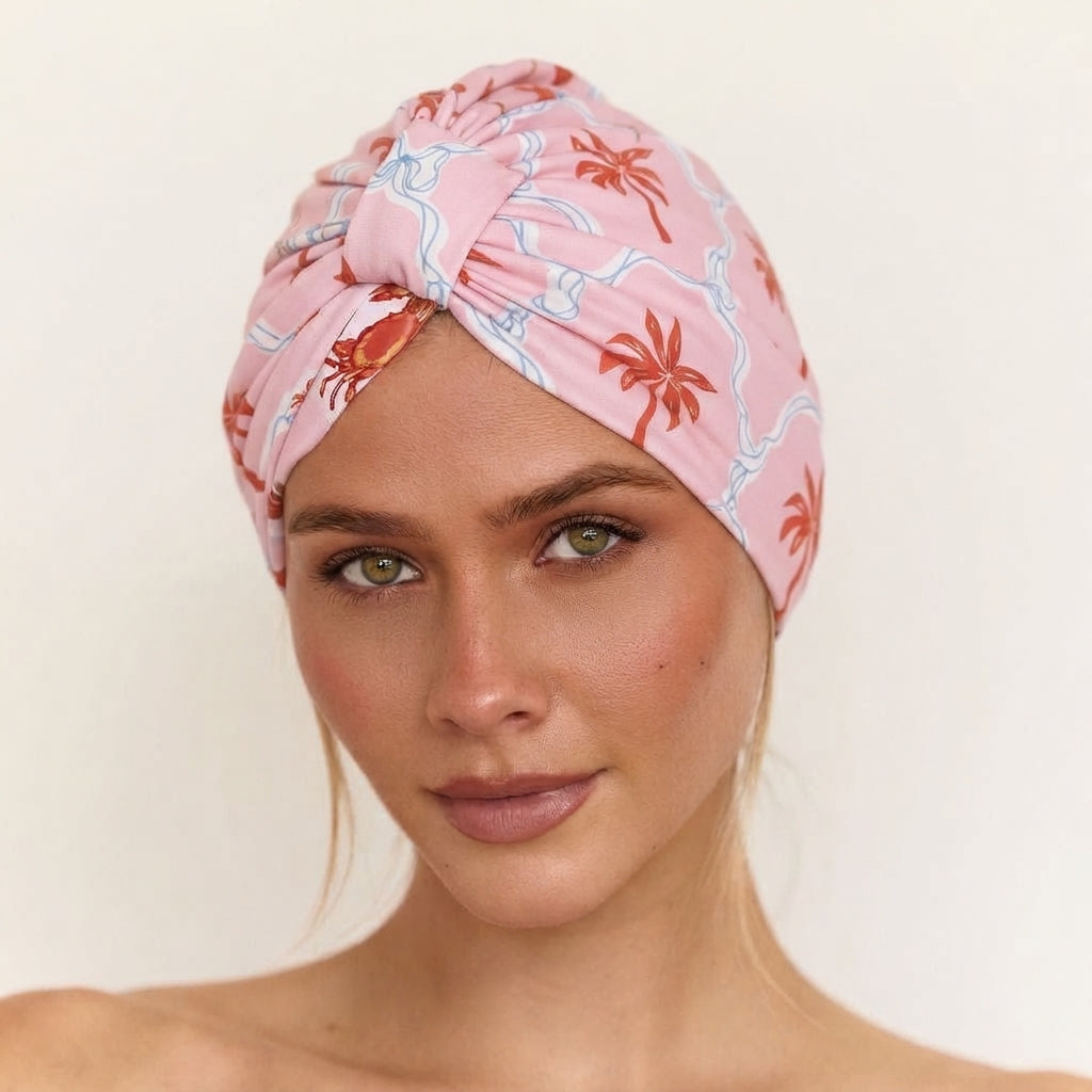 [PRE ORDER] Moroccan Palm Spa Gift Set (Hair Towel + Shower Cap)