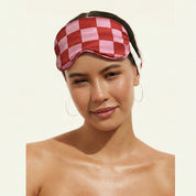 Satin Sleep Set in Pink Red Check