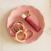 Woven Hair Ties in Pink Yellow