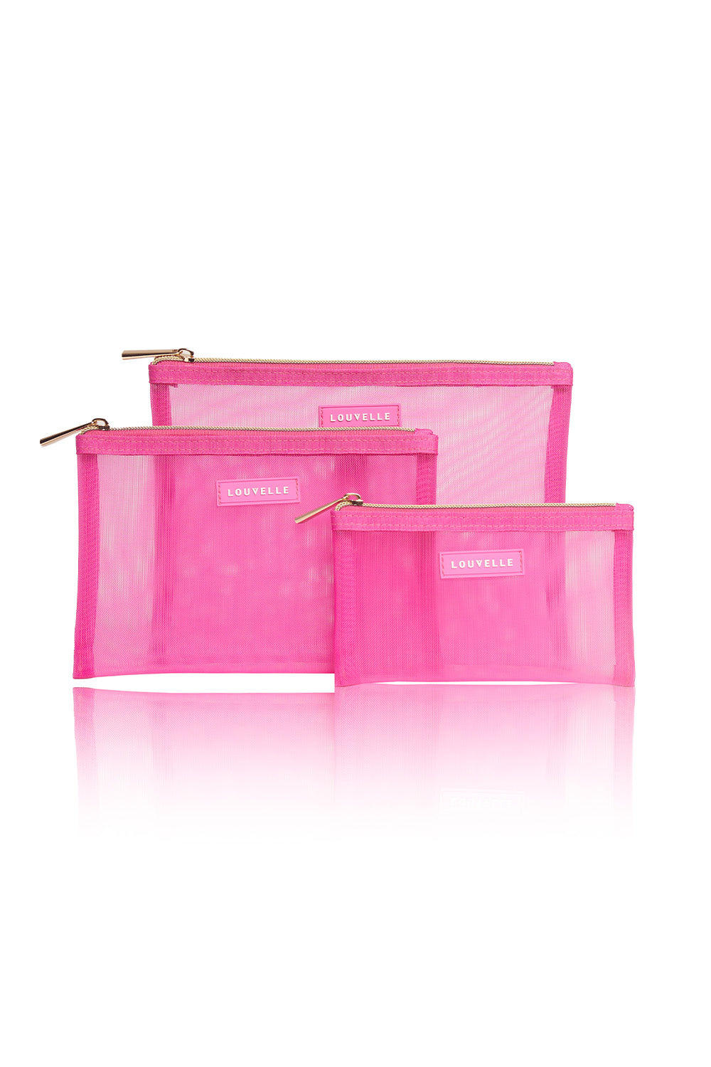 Mesh Pouch Set in Pink