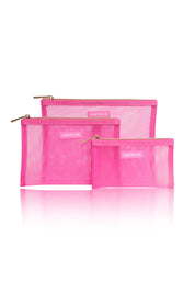 Mesh Pouch Set in Pink