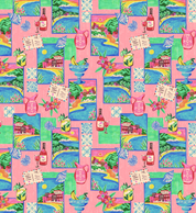 [PRE ORDER] AMELIE shower cap in Pink Postcards