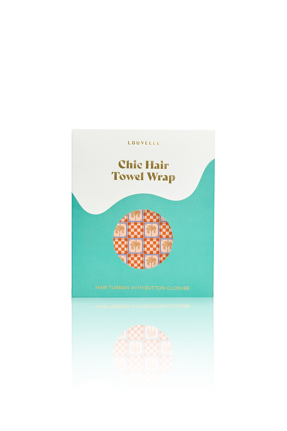 [PRE ORDER] RIVA Hair Towel Wrap in Orange Palm Check