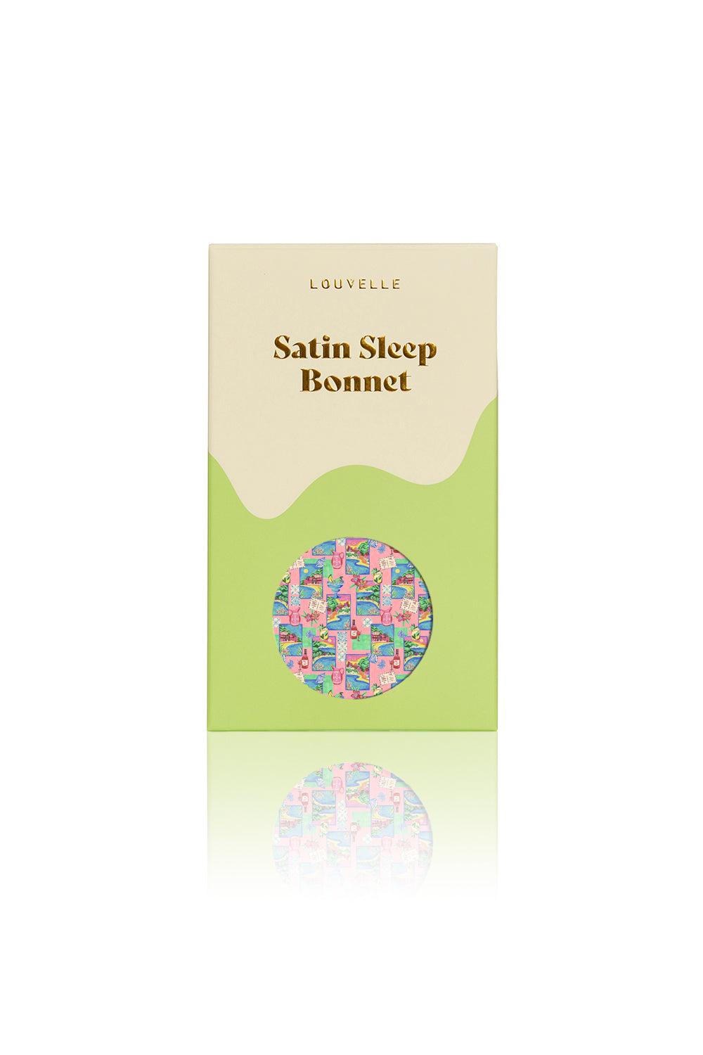 Satin Sleep Bonnet in Pink Postcards