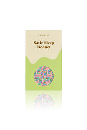 Satin Sleep Bonnet in Pink Postcards