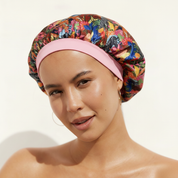 Satin Sleep Bonnet Jungle Animal [eye mask & bonnet]